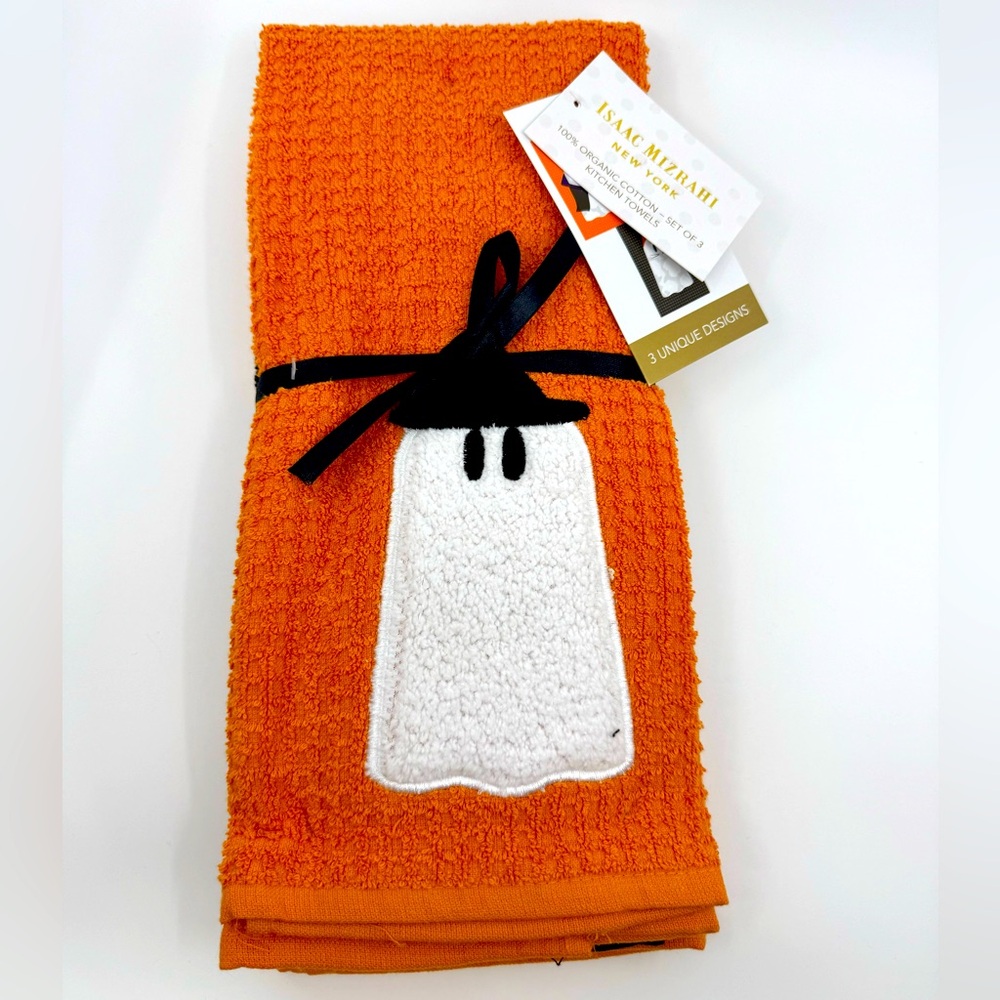 Isaac Mizrahi Orange Ghost Hand Towels